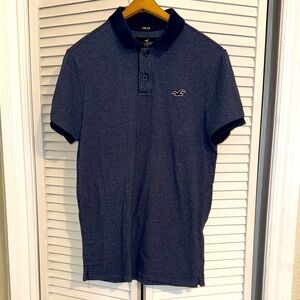 Hollister Men's Dark Blue Polo Shirt - M